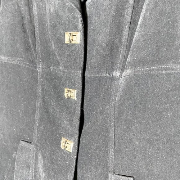 Vintage Amoretti Black 3 Toggle Long Blazer with Shoulder Pads M - Picture 10 of 13